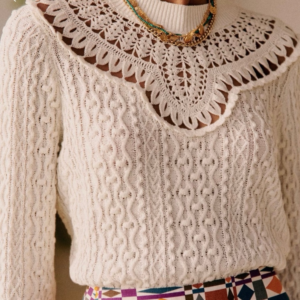 Sézane Alessandro Cream Top XXS
